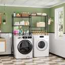 Golpart Laundry Organizer Shelves Over the Washer and Dryer Storage Shelf, Black, 15.75”D x 58.25”W x 72”H