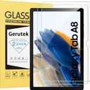 Gerutek [2-Pack Screen Protector for Samsung Galaxy Tab A8 10.5 inch 2021, SM-X200/X205 Tempered Glass Screen Protector, [Ultra Clear] [Anti Scratch] [Easy Install] [9H] for Samsung Tab A8 10.5