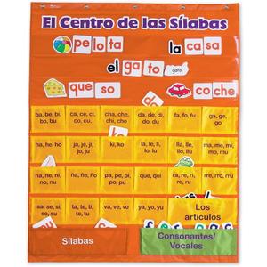 Learning Resources El Centro de las Silabas (Spanish Syllables) Pocket Chart, Classroom Supplies, Grades 1+