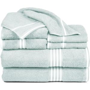 Lavish Home Rio 8 Piece 100% Cotton Towel Set - Seafoam