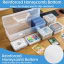 Trading Card Storage Box with 9 Individual Card Cases, Large Capacity Card Game Organizer for Top Loaders, MTG, Pokemon, Board Game & Playing Cards, Clear Plastic Card Storage Case with Insert Boxes