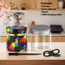 Electric Grinder, Small Spice Grinder Electric Grinders Mini Size 2inx3.5inches with 2pcs 1.7oz/50ml Glass Jar Rechargeable Automatic Small Grinder