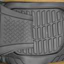Motor Trend FlexTough LITE Rubber Car Mats Full Set - All Weather Floor Mats for Trucks, Cars & SUVs - Automotive Waterproof Black Car Floor Mats for Cars Interior Accessories Universal Trim-to-Fit  Full Set, Black Lite