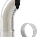 3 Inch Inlet Turn Down Exhaust Tip, 3" Inlet 3" Outlet Stainless Steel Universal Diesel Exhaust Tailpipe Tips with Seal Clamp for 3 in OD Tailpipes, 9"/230mm Overall Length, Polished