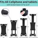 Yiting Tablet Stand, Bike Phone Holder for Indoor Gym Treadmill, Spinning Exercise Bicycle, Mic Stand, Cellphone Mount for iPad Pro, iPad, iPad mini/Air & Smartphones (4.7-12.9")