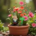 Funny Stop Garden Gnome - 6.2 Inch Resin Statue with Stop Sign, Humorous Outdoor Decor for Yard, Garden, Patio, Dog Poop Area & Trash Can Guardian