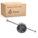 Round Electrical Box with Hanger Bar, 14"/18"/23.5" Adjustable, PVC Ceiling Box for Lights, 20 CU.in, UL Listed, 6 Pack