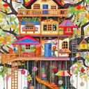 Cross & Glory - Fantastical Treehouse Escape - Jigsaw Puzzle for Adults 1000 Piece | Whimsical Art Style | Fun Puzzle Challenge for Adults and Families | 20x27 Inches | Satin Finish