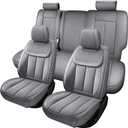Seat Covers for Truck Chevy Chevrolet Silverado GMC Sierra Pickup 2007-2026 1500 2500HD 3500HD Trail Boss Z71 Crew Double Extended Cab Waterproof Leather Protectors Grey Full Set