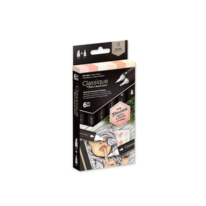 Spectrum Noir Classique Blend Alcohol Marker Dual Nib Pens Set-Fair Skin-Pack of 6