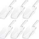 Ice Scoop Candy Buffet Containers Scoopers, Hmxpls Clear Plastic Scoop for Popcorn Cookie Candy Buckets, Podpocket Acrylic Large Scoops for Parties Wedding Bar Jars Freezer Dry Goods 6 Pack 7.5 In