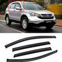 Window Visors for 2007-2011 Honda CR-V CRV, Rain Guards Shields Vent Deflector Shade Dark Smoke 2008 2009 2010, Tape-On, 4PCS