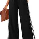 Cicy Bell Womens Palazzo Striped Pants Wide Leg High Waisted Baggy Business Casual Side Split Elastic Y2K Lounge Trousers, Small