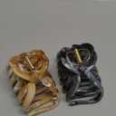 FAELBATY Octopus Multicolor French Claw Hair Clips, 2 Pcs, Ink Brown & Ink Grey, 3.5 x 2.4 Inches, Polycarbonate, NonSlip Grip, Strong Hold for Long Thick Hair, Women & Girls