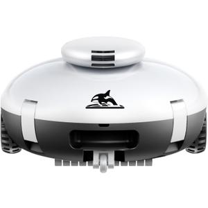 Cordless Robotic Pool Vacuum, 90 Mins Runtime Pool Cleaner with Double Filters, Lightweight, Powerful Brushless Motors for Above Ground Flat Pools up to 860 Sq.Ft (Black)