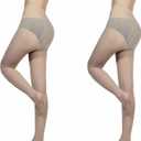 2-Pack Slightly Transparent Tights for girls & women, High Elasticity Sheen Pantyhose, For Work Dance Casual. (Brown, S)