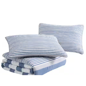 striped blue and white comforter (90in x 90in)and cover striped blue and white comforter (90in x 90in)and cover