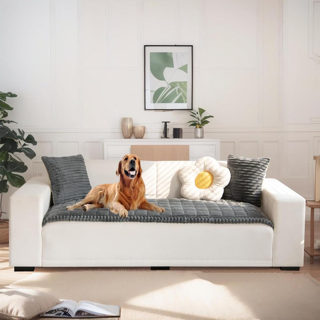 Pet Couch Cover Dogs Washable Non-Slip Couch Protector Pet Friendly Dog Mat for Couches and Sofas (70x150 cm/27.6x59.06 in, Dark Gray)