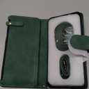 for Samsung Galaxy S25-Plus-Wallet Case: for Galaxy S24 Plus with RFID Blocking Card Slots (6 Cards) | Soft PU Leather Magnetic Snap Zipper Pocket Wrist Strap Protective Phone Cover - Brown