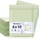Metronic Bubble Mailers 6x10" 100 Pack Mint Green Self-Seal Padded Envelopes Usable Size 6x9" Waterproof Bubble Envelopes Bulk for Small Business Padded Mailers for Mailing Jewelry #0