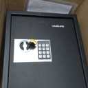 Uniclife 70 Position Key Cabinet with Combination & Key Lock Wall Mounted Key Organizer Resettable Black Digital Security Key Safe with Keypad Lock Adjustable Racks Colorful Key Tags & Permanent Pen