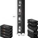 VECELO 4-Tier Narrow Storage Cabinet with Wheels, Black, 9.6 x 11.2 x 65.4 In