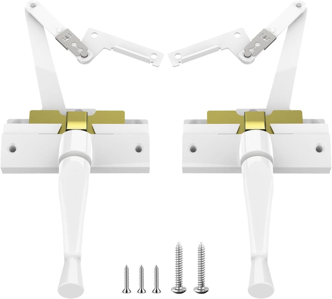 Split Arm Operator with Handle, Left and Right Hand Options, Compatible with Andersen A Series and 400 Series Perma-Shield Casement Windows from 1982 to 1995 White