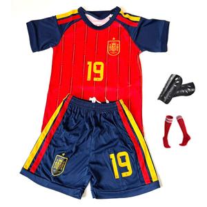 No #19 Kids Soccer Jersey Shirts Football Futbol Socks Set Youth Sizes (Red, 20 (4-5 Years Old))