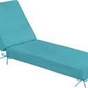 Sundale Outdoor Olefin Chaise Lounge Cushion, Water-Resistant Patio Lounge Chair Cushion, Thick Lounger Pad with 8 Straps Teal, 80 x 26 x 4 Inches
