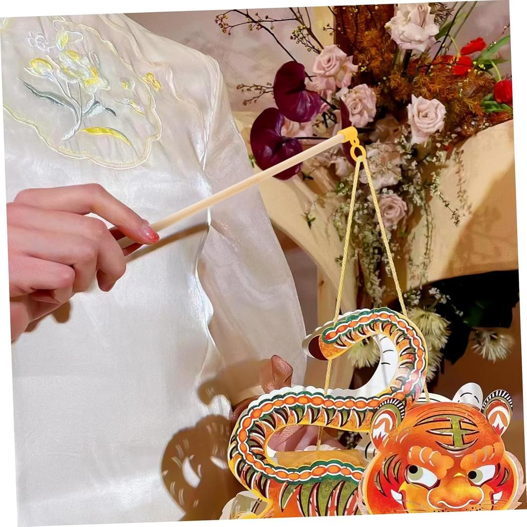 8pcs Handheld Lantern Poles Wooden Lantern Sticks Long Handles for Camping Decor