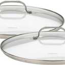 Cuisinart 71-2228CG Chef's Classic Stainless 2-Piece Glass Lid Set,9" & 11" Glass covers