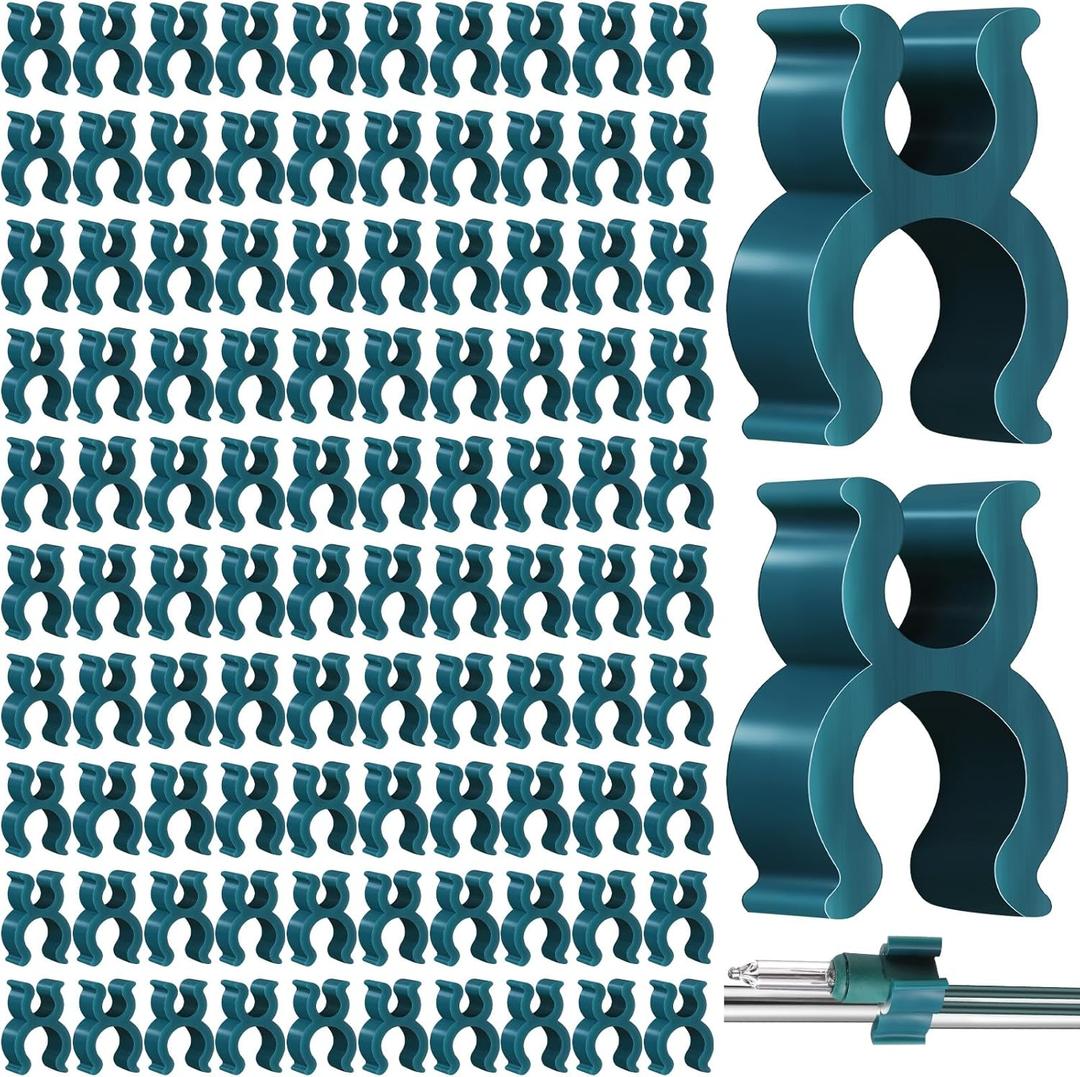 Geetery 3/16" Wire Frame Christmas Light Clip 3/16" Christmas Mini Deer Light Clip Outdoor for Metal Reindeer Xmas Outside Decoration(Green,250 Pcs)