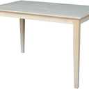 International Concepts Table Top Solid with Wood Standard Height Shaker Legs, 30 by 48-Inch, Unfinished (Brown)