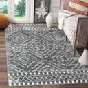 Wonnitar Moroccan 4x6 Area Rug, Washable Dark Gray Living Room Rug, Non-Slip Boho Rug for Bedroom, Farmhouse Non-Shedding Soft Indoor Carpet for Kitchen Entryway Mud Room (Dark Grey,4'x6')