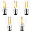 Dimmable 4W B22 G16.5 Vintage Bayonet LED Mini Globe Blub Warm White 2700K, 40W Halogen Replacement for Beside Lamp Ceiling Fan Pendant Lights Chandelier Fixture,400 lm 5-Pack
