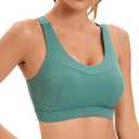 RUNNING GIRL High Impact Sports Bras for Women,Racerback Running Bra Workout Crop Tank Tops Longline Sports Bra Push up Size L