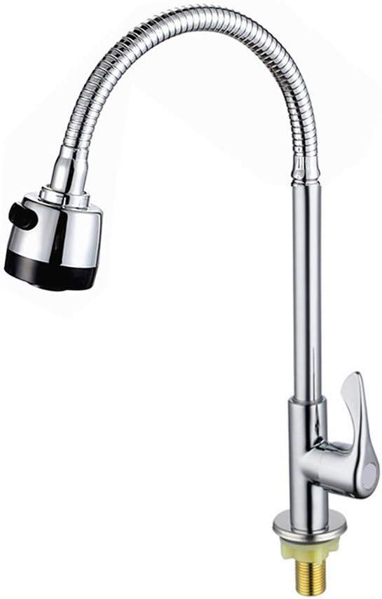 Kitchen Single Cold Water Sink Faucet 360 Rotatable Tap Swivel Aerator Only Cold Water Flexible Bendable with Sprayer Kitchen Single Cold Water Sink Faucet 360 Rotatable Tap Swivel Aerator Only Cold Water Flexible Bendable with Sprayer
