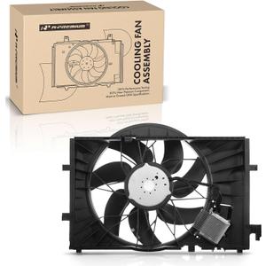 A-Premium Engine Radiator Cooling Fan Assembly Compatible with Mercedes-Benz Models - C230 2002-2007, C240 2001-2005, C280 2006-2007, C32 AMG 2002-2004, C320 2001-2005, C350 2006-2007 & More - 4 Pins