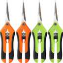 BEoffer 4 Pack Pruning Shears, 6.5 Inch Garden Scissors Gardening Hand Pruning Snips with Straight Stainless Steel Precision Blades for Gardening Flower Plant Precise Trimming and Pruning Maintenance (Orange Green)