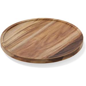 LAMU 10'' Acacia Wood Lazy Susan Organizer for Table Top, Lazy Susan Turntable for Cabinet, Kitchen, Countertop, Pantry Organization