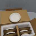 famiware Ocean Soy Sauce Dishes of 6, Oval Dipping Sauce Cups/Bowls/Dishes for Kitchen, 2.1oz Ceramic Small Bowls for Side Dish, Appetizers, Snacks, and Sushi, Dishwasher Safe, Vanilla White