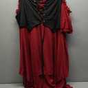 ROSE GAL Women Plus Medieval Renaissance Costume Dress Cold Shoulder Ruffles Layered Lace-up Underbust Corset Dress, 3XL