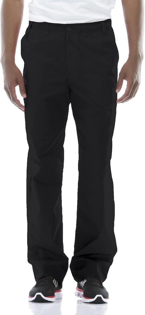 Dickies Men's Pull-On Pant with 7 Pockets Elastic Waistband with Button Closure 81006 (Large, Black)