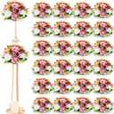 Hotop 24 Pcs Artificial Rose Flower Balls for Centerpieces, Silk Roses Kissing Balls Romantic Faux Floral Arrangements for Engagement Wedding Home Decor (Dusty Pink,Pink,White)