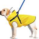 Dog Raincoat: Dog Rain Jacket with Reflective Harness & Removable Hood | Waterproof Dogs Rain Coat Poncho for Large Medium Small Dogs Puppies (Yellow - XL)