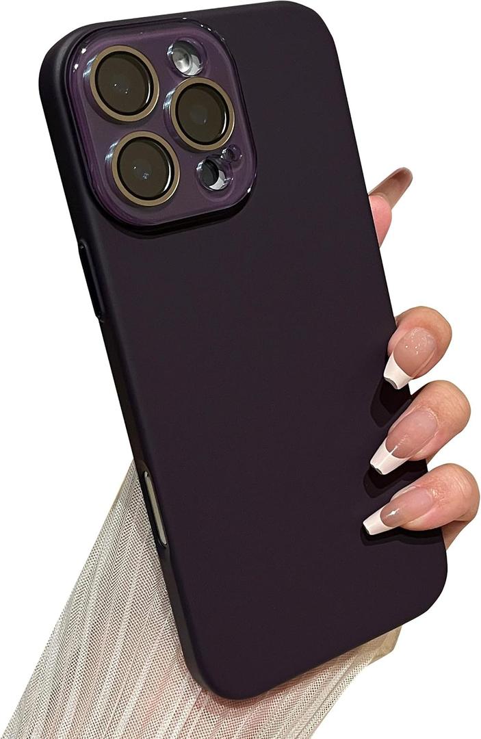 Caseative for iPhone 16 Pro Max Case, Purple
Solid Color Full Camera Lens Protection