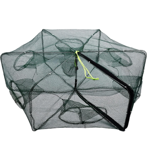 Portable Folded Fishing Net, Easy Use Traps Cage Baits Cast Mesh Trap for Minnow/Crawfish/Crab/Lobster/Fishes