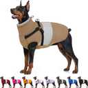AOFITEE Large Dog Coat, Waterproof Dog Jacket, Dog Winter Coat with Harness Hole & High Collar, Warm Fleece Dog Snow Jacket for Cold Weather, Reflective Dog Snowsuit for Large Dogs, Great Dane, XXXL