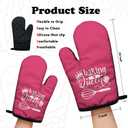 Funny Women Bakrs Cooking and Baking BBQ Kitchen Gadgets with Heat Resistant Silicone Non-Slip, Baking Queen Oven Mitts Set of 2, Gifts for Bake Lover Mom Wife Sister BFF Cake Shop Colleague