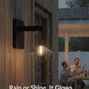 Solar Wall Lights Outdoor Waterproof: LED Wall Sconce Fixture for Backyard Patio Deck Porch - Solar Powered Dusk to Dawn Farmhouse Lighting for Garden Fence Decor (Dark Green)